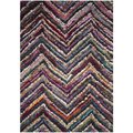 Flowers First 5 ft. 1 in. x 7 ft. 6 in. Fiesta Shag Power Loomed Rug, Multi Color - Medium Rectangle FL1868151